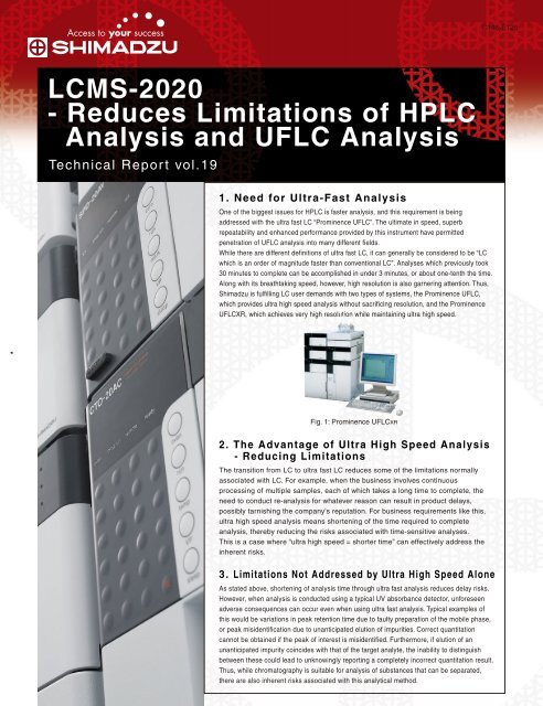 LCMS-2020 - Reduces Limitations of HPLC Analysis ... - Shimadzu