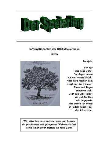 Informationsblatt der CDU Meckenheim - CDU Ortsverband ...