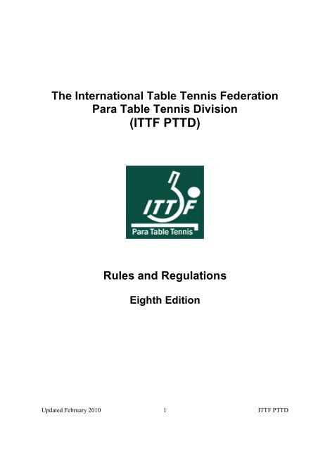 ITTF PTT Rules and Regulations