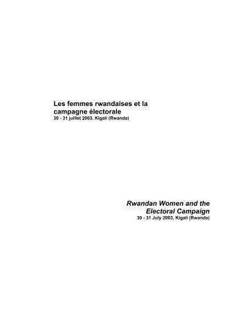 Les femmes rwandaises et la campagne Ã©lectorale - Inter ...