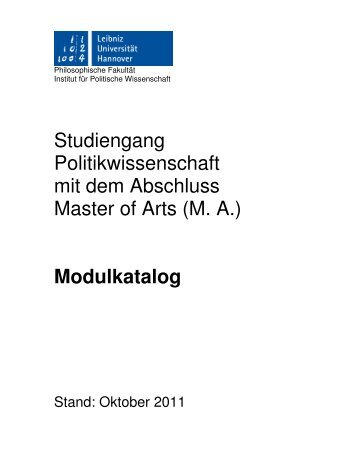 Politikwissenschaft, Master - Institut fÃ¼r Politische Wissenschaft