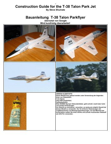 Bauanleitung T-38 Talon Parkflyer