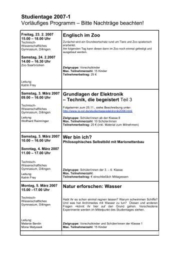 Studientage 2007-1 - IQ XXL - Beratungsstelle Hochbegabung ...