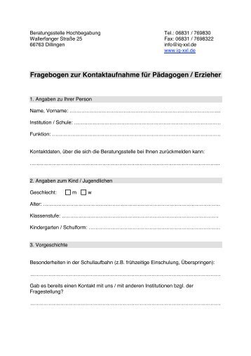 PDF-Datei fÃ¼r PÃ¤dagogen - IQ XXL - Beratungsstelle ...