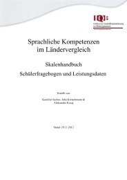 Skalenhandbuch SchÃ¼lerdaten Deutsch /Englisch - IQB
