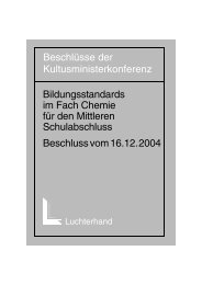 Bildungsstandards im Fach Chemie - Kultusministerkonferenz KMK