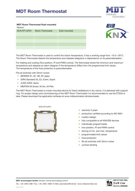 MDT Room Thermostat - IQmarket