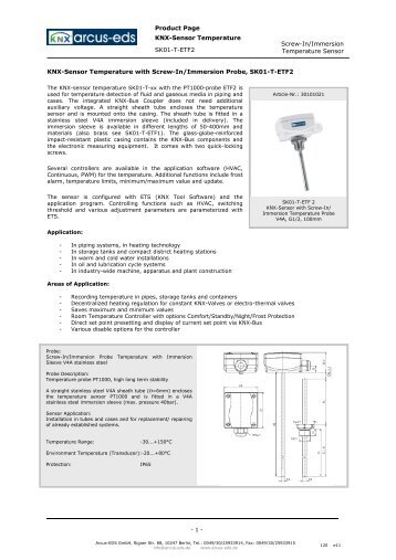 Screw-In/Immersion Temperature Sensor KNX-Sensor ... - IQmarket