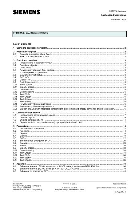 List of Contents - IQmarket