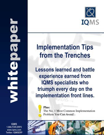 ERP Implementation Tips from the Trenches - IQMS