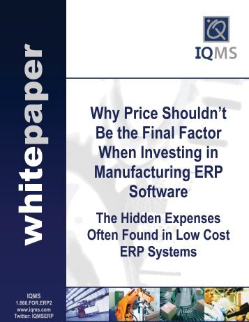 Hidden ERP Expenses - IQMS