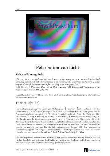 D09 Polarisation - Leibniz Universität Hannover