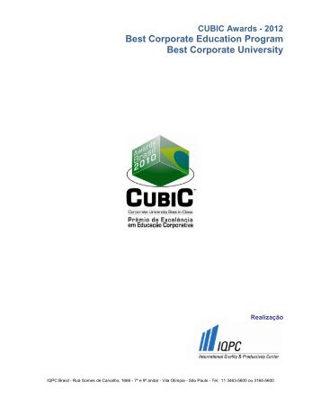 CUBIC Awards - 2012 - IQPC.com