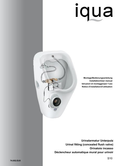 S10 Urinalarmatur Unterputz Urinal fitting (concealed flush ... - iqua.ch