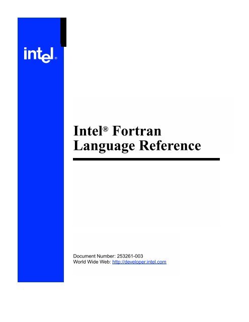 Intel Fortran Language Reference - NCI National Facility