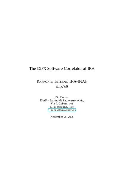 The DiFX Software Correlator at IRA R I IRA-INAF /