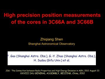 High precision position measurements of the cores in 3C66A and ...