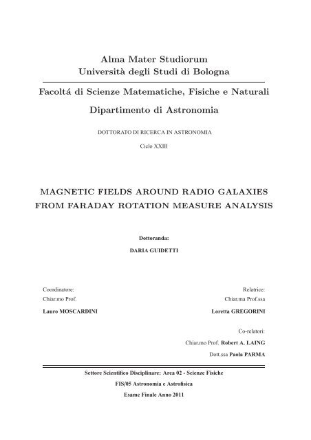 Alma Mater Studiorum Universit`a degli Studi di Bologna ... - Inaf