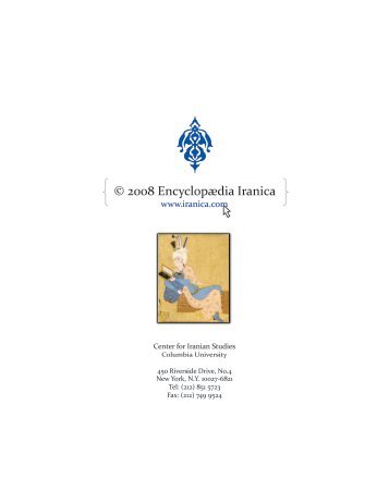 Iranica's annual report - EncyclopÃ¦dia Iranica