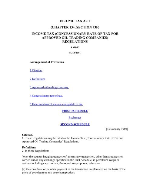 Concessionary Rate Of Tax For Approved Oil Trading Iras Concessionary Rate Of Tax For Approved Oil Trading Iras