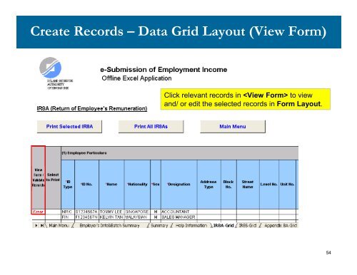 Offline Excel Application - IRAS