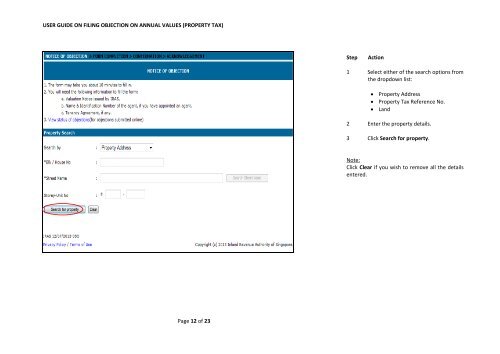 USER GUIDE ON FILING OBJECTION ON ANNUAL VALUES ... - IRAS