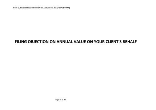 USER GUIDE ON FILING OBJECTION ON ANNUAL VALUES ... - IRAS