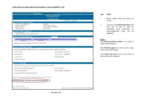 USER GUIDE ON FILING OBJECTION ON ANNUAL VALUES ... - IRAS