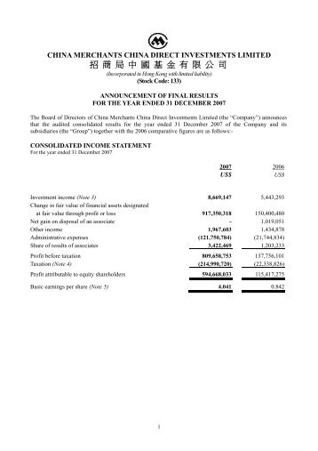 announcement of final results for the year ended 31 ... - Irasia.com