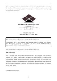 samling global limited - HKExnews