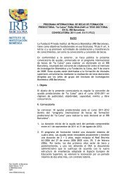 PROGRAMA INTERNACIONAL DE BECAS DE ... - IRB Barcelona