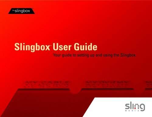 Slingbox User Guide.book