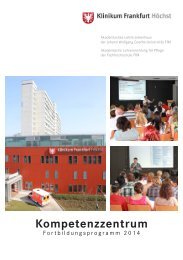 Klinikum Frankfurt Höchst: Kompetenzzentrum Fortbildungsprogramm 2014