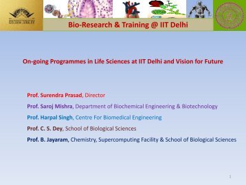 Bio-Research & Training @ IIT Delhi - IRCC