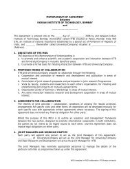 MEMORANDUM OF AGREEMENT Between INDIAN INSTITUTE OF ...