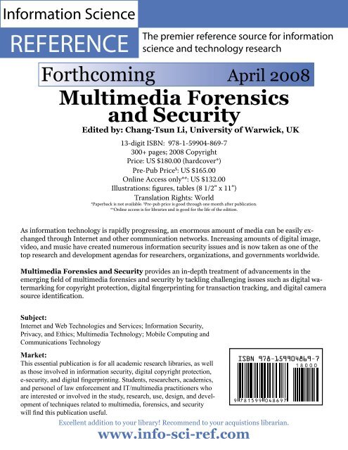 Multimedia Forensics and Security - IRCCyN