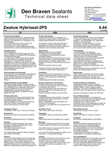 Zwaluw Hybriseal-2PS 4.44 - Den Braven