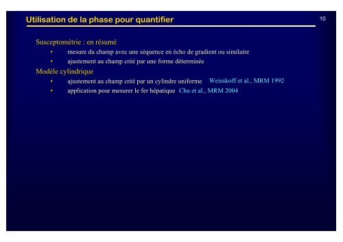 Imagerie Quantitative de la SusceptibilitÃ© par IRM : Un ... - IRCCyN