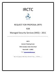 FOR Managed Security Services - Irctc