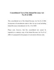 Consolidated Text of the Inland Revenue Act No.10 of 2006