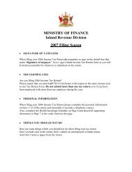 MINISTRY OF FINANCE Inland Revenue Division 2007 Filing Season
