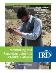 the CMORE platform - International Relief & Development
