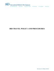 IRD TRAVEL POLICY AND PROCEDURES
