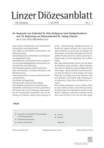 Diözesanblatt März 2007 - Diözese Linz