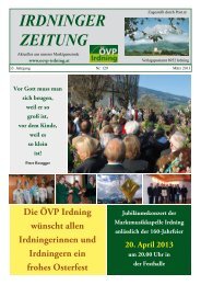 Ausgabe MÃ¤rz 2013 - Marktgemeinde Irdning