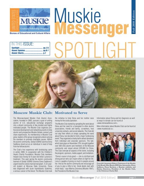 Muskie Messenger Fall 2010 - IREX