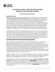 (ILEP) Request for Host University Proposals - IREX