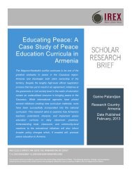 A Case Study of Peace Education Curricula in Armenia - IREX