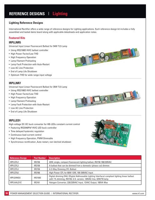 power management product selection guide - International Rectifier