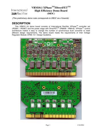 VRM10.1 XPhaseTM/DirectFETTM High Efficiency Demo Board ...